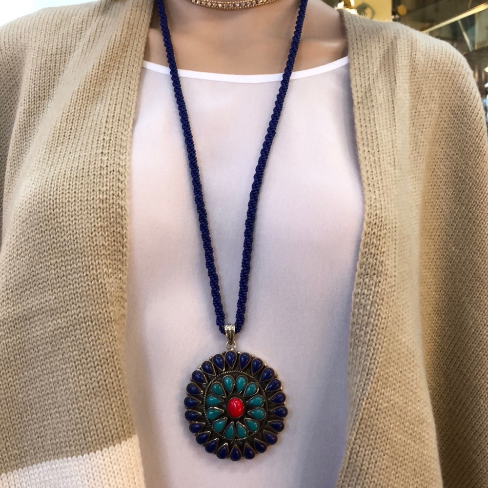 Genuine stone mandala Necklace